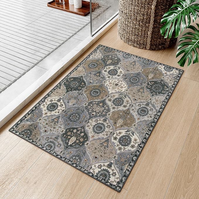 Lahome Moroccan Trellis Area Rug, 2x3 Entryway Rug Non-Slip Washable Indoor - Image 6