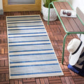 SAFAVIEH Courtyard Collection 2'3" x 16' Navy/Beige CY6062 Stripe Indoor/ by Unknown