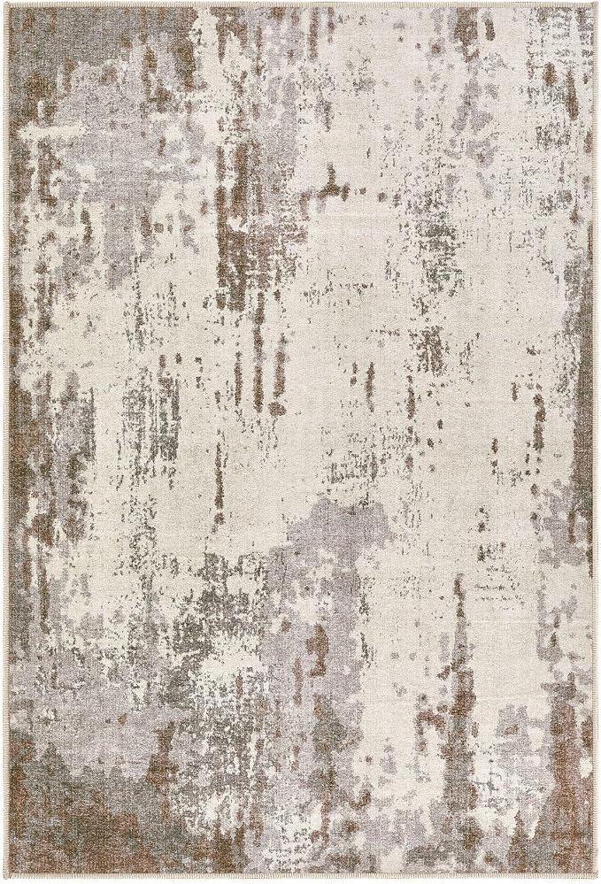 UERMEI 2x3 Entryway Area Rug: Washable Neutral Modern Abstract Small Rug - Image 7