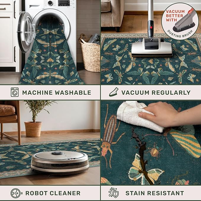 Teal 3x5 Entryway Rug - Image 4