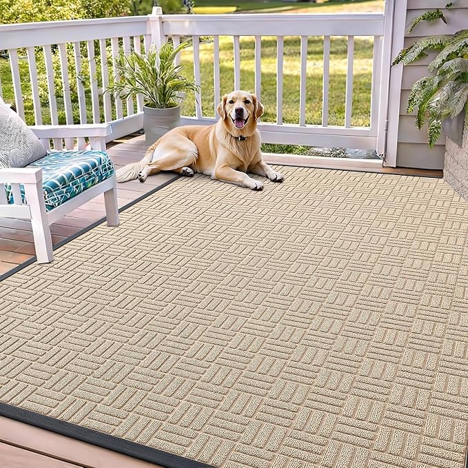 OLANLY Front Door Mat Outside Entrance 71x47, Heavy Duty Sturdy Natural Rubber by OLANLY
