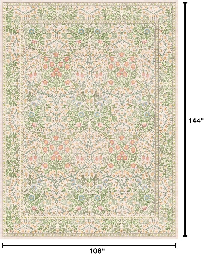 Washable Light Green Rug for Bedroom - Image 2