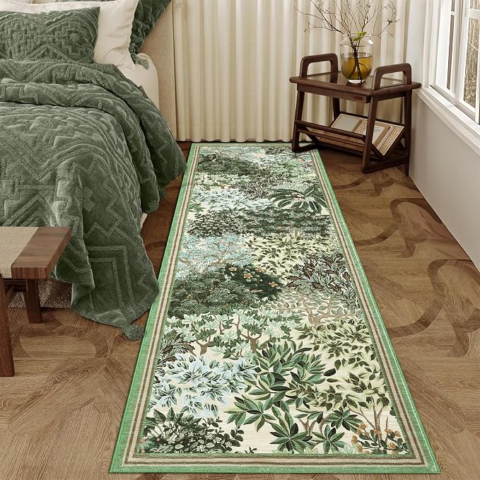 GarveeHome Forest Runner Rug, Botanical Low Pile Non Slip Stain Resistance - Image 8
