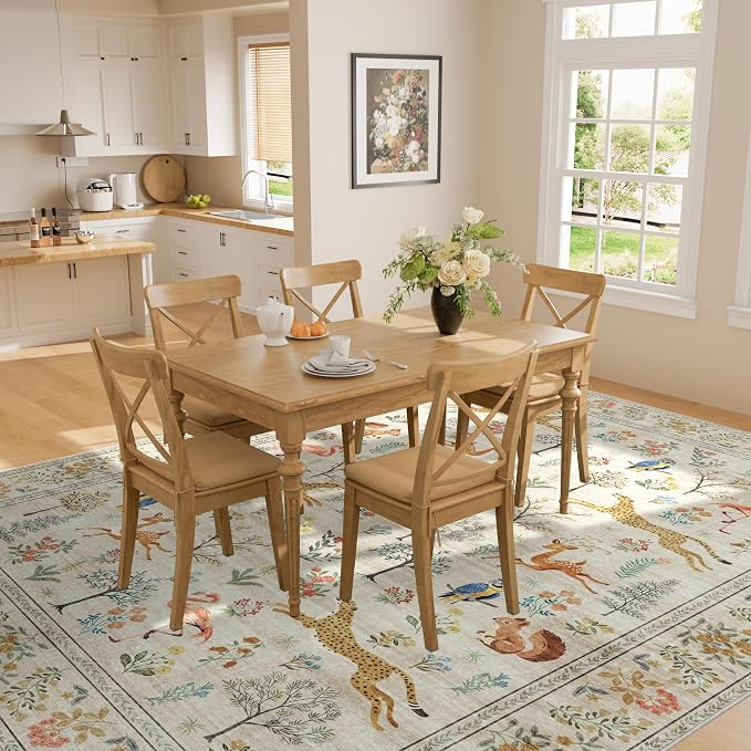 DUKINO 8x10 Rug, Washable Animal Living Room Rug - Image 4