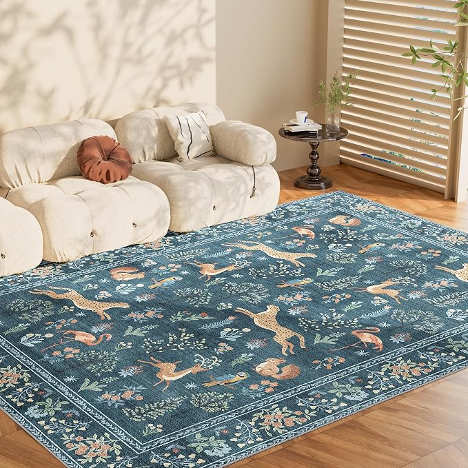 DUKINO 6x9 Rug, Washable Animal Living Room Rug - Image 9