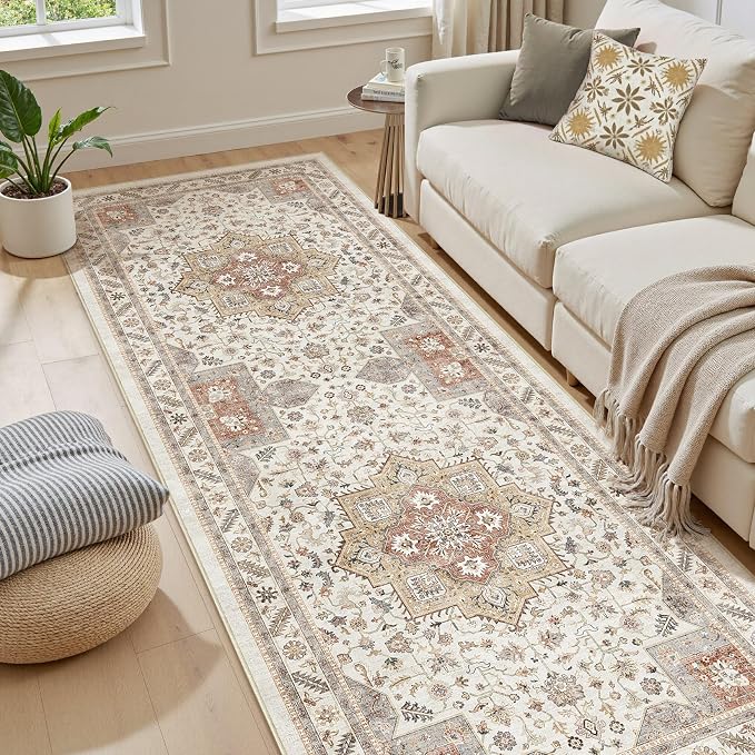 Vintage Hallway Runner Rug 3x8: Large Soft Washable Entryway - Image 5