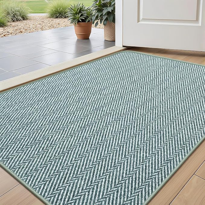 Ultra Thin Door Mat Indoor Entrance 17"x29", Low-Profile Indoor Door Mat by Unknown