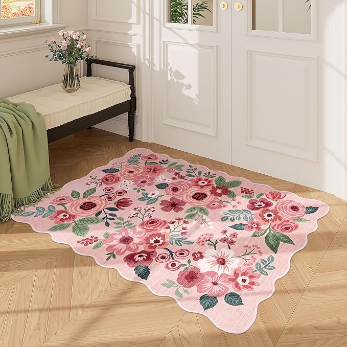 DUKINO 2x3 Entryway Rug, Floral Washable Indoor Door Mat - Image 7