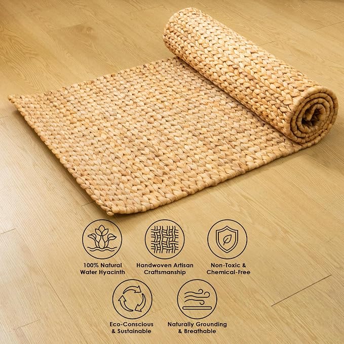 Water Hyacinth Yoga Mat | Non-Slip Exercise & Fitness Mat - Image 3