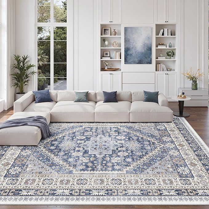 zesthome 8x10 Area Rugs for Living Room, Non-Slip Backing Washable Rugs by Zesthome
