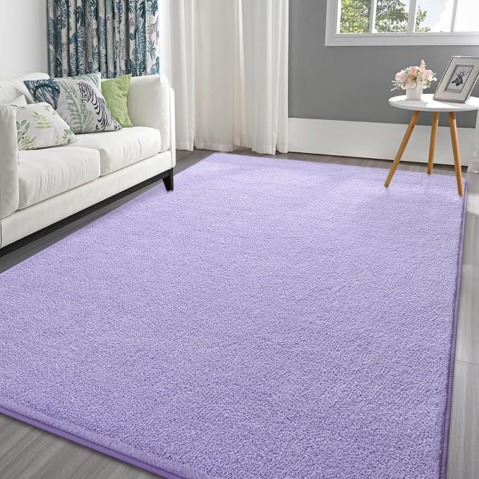 Pettop 5x7 ft Purple Area Rugs for Bedroom Living Room, Washable Memory Foam by Pettop
