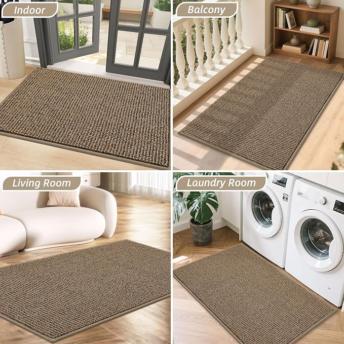 BEQHAUSE Dirt Trapper Door Mat 17" x 30", Non-Slip Doormats Washable Entryway - Image 8