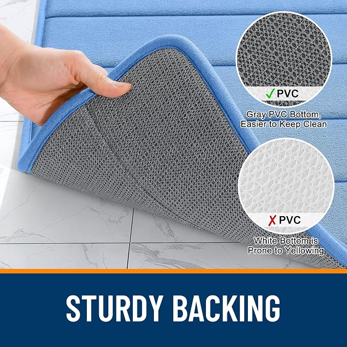 OLANLY Memory Foam Long Bathroom Rugs Runner 59x24, Super Soft Absorbent Bath - Image 7