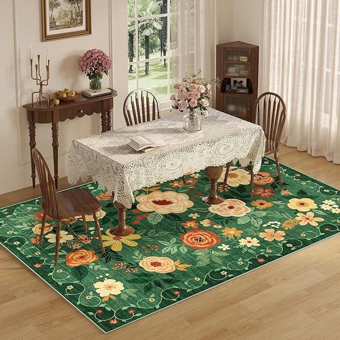 DUKINO 6x9 Area Rug, Floral Rugs - Image 9