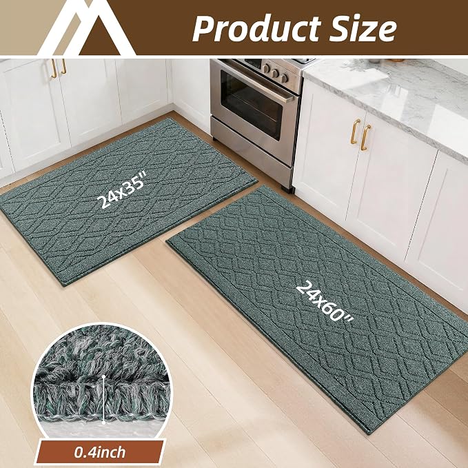 COSY HOMEER Kitchen Rugs Sets 2PCS, Non-Slip Washable Kitchen Mats - Image 8