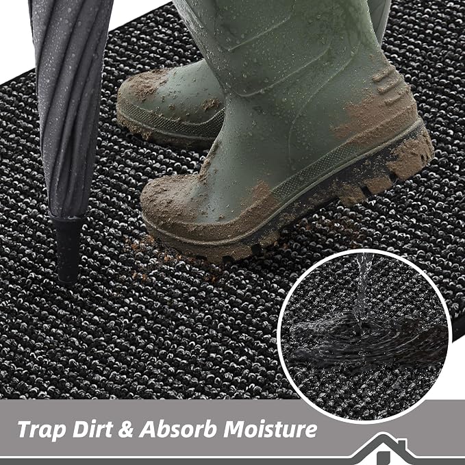 BEQHAUSE Dirt Trapper Door Mat 20" x 32", Non-Slip Washable Doormats Entrance - Image 3