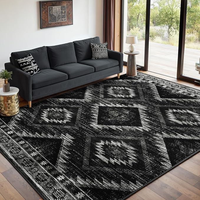 BESTSWEETIE Area Rug 5x8 Rug Machine Washable Non-Slip Low Pile Print Pattern - Image 2