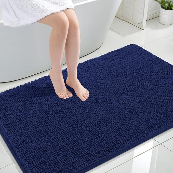 OLANLY Large Bathroom Rugs 47x32, Soft Absorbent Chenille Bath Rugs, Rubber by OLANLY