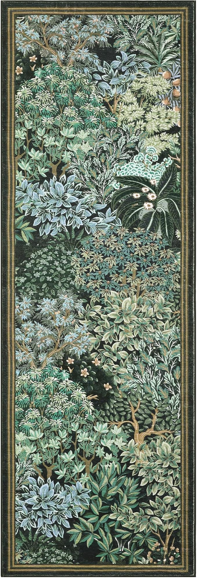 GarveeHome Forest Runner Rug 2.5x8, Botanical Low Pile Non Slip Stain - Image 4