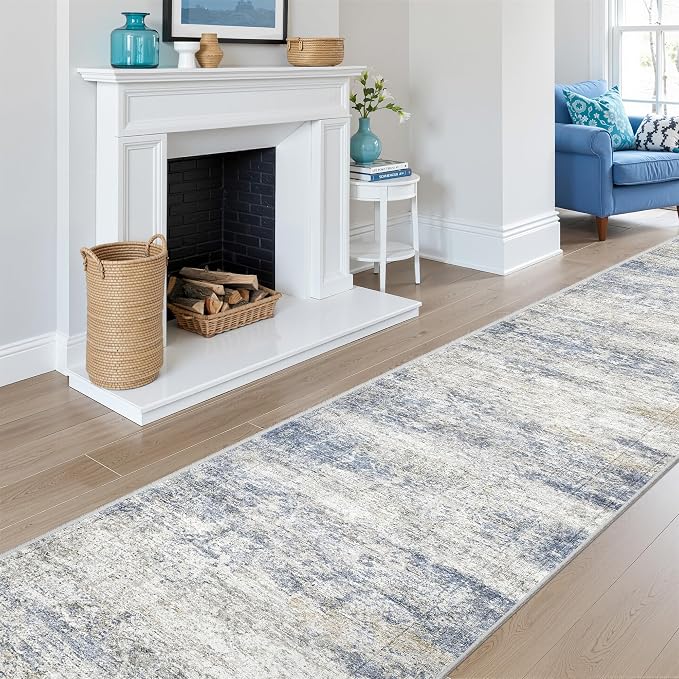 Washable Runner Rug 2.5x12, Non-Slip Long Bathroom Rugs Runner by Restydon