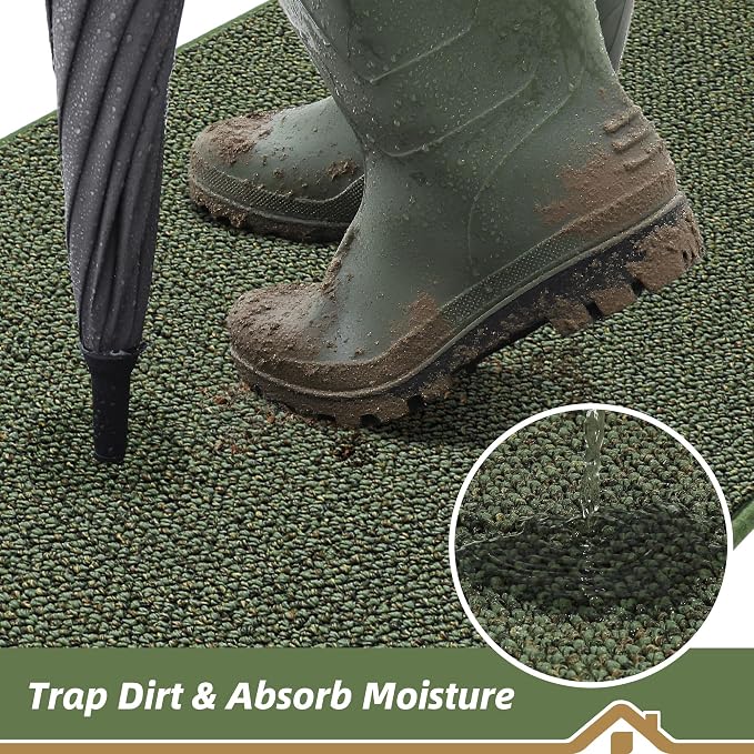 BEQHAUSE Dirt Trapper Door Mat 24" x 36", Non-Slip Washable Doormats Entrance - Image 3