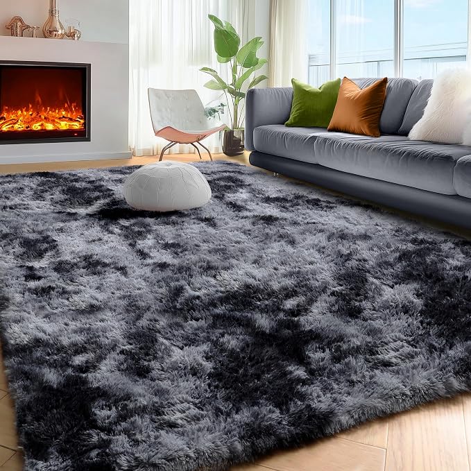 PAGISOFE Area Rugs 9x12 Living Room, Large Dark Grey Shag Rugs - Image 8