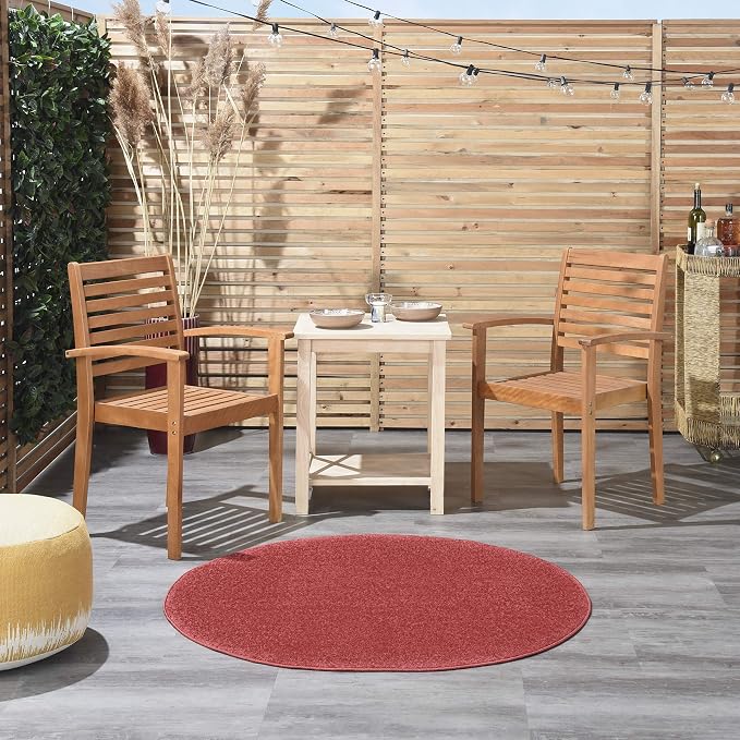 Nourison Home Nourison Essentials Brick Red 4' x Round Area Rug - Image 4