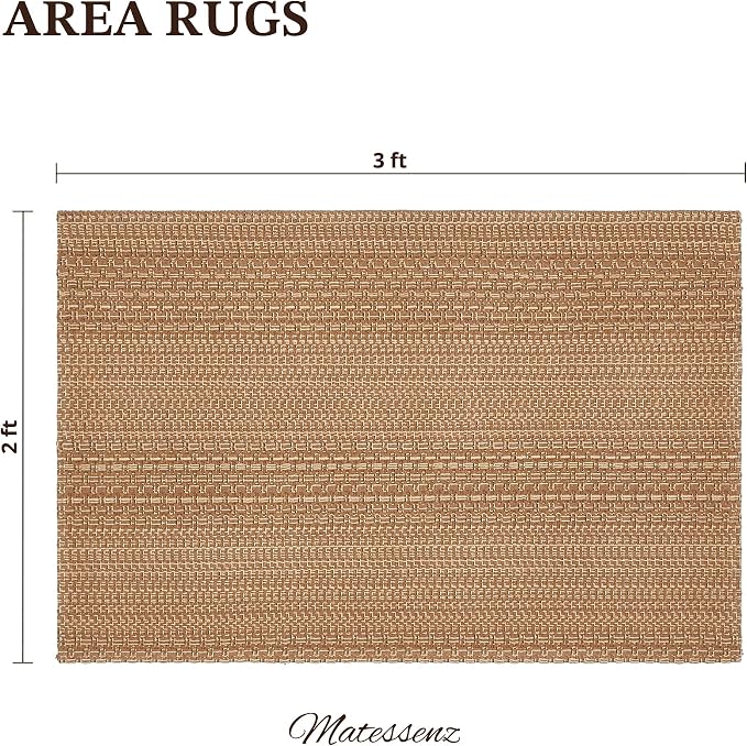 MatEssenz 2x3 Textured Washable Entry Rug, Natural Woven Low-Profile Door Mat - Image 2