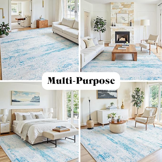 5x7 Area Rugs Washable Rug:Anti-Skid Abstract Modern Living Room Rug Soft Thin - Image 3