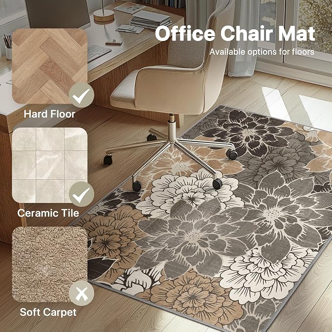 36"x60" Office Chair Mat for Hardwood Tile Floor, Under Desk Carpet Protector - Image 3