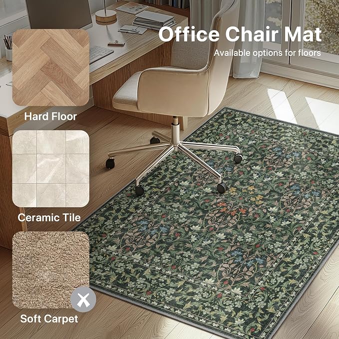 36"x48" Office Chair Mat for Hardwood Tile Floor, Under Desk Carpet Protector - Image 3
