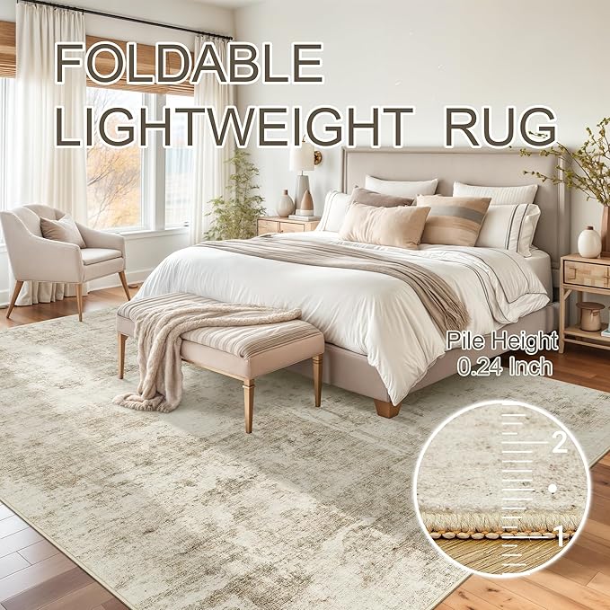 Soalmost 10x14 Area Rugs for Living Room, Non Slip Machine Washable Vintage - Image 7