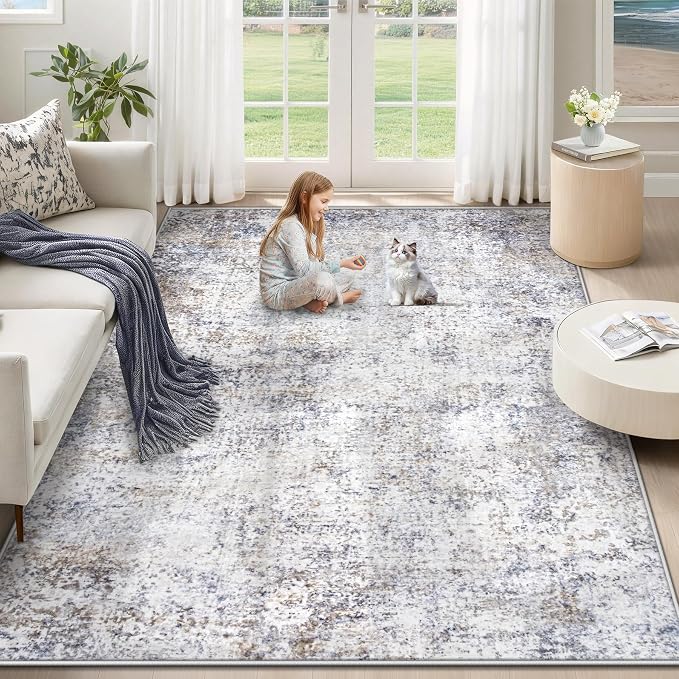 XLUEZ 5x7 Area Rugs for Living Room, Washable Modern Abstract Large Area Rug by XLUEZ