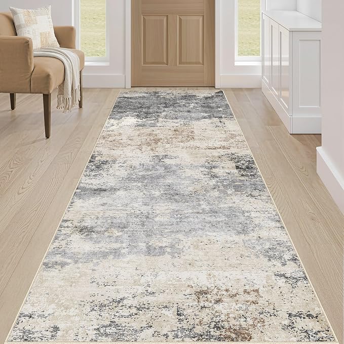 Runner Rug Kitchen Washable Rugs: 3x8 Non-Slip Abstract Soft Modern Stain - Image 4