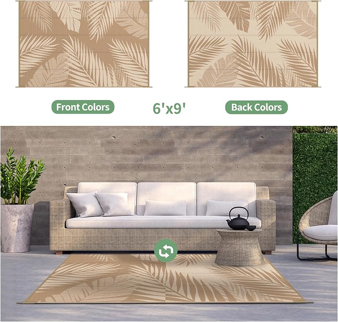 GENIMO Outdoor Rug 6' x 9' Waterproof - Image 2