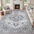 10x14 Area Rugs Living Room: Washable Vintage Rug Large Non-Slip Stain by JessibouAreaRug