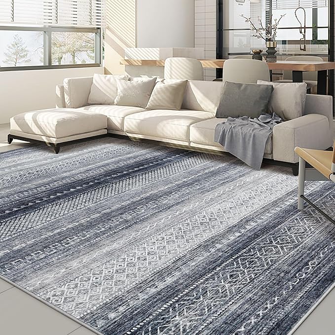 Nakagishi Area Rug 6x9 Living Room: Washable Boho Large Neutral Soft Modern by NakagishiAreaRug