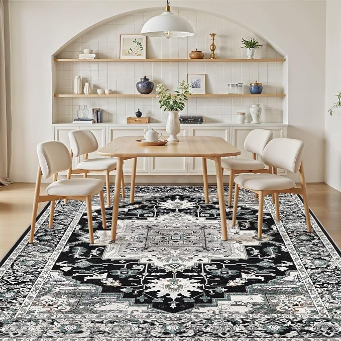 5x7 Area Rugs Living Room: Washable Vintage Rug Large Non-Slip Stain Resistant - Image 5