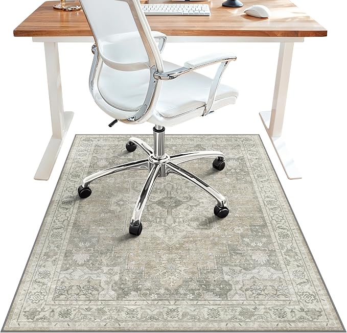 36"x60" Office Chair Mat for Hardwood Tile Floor, Under Desk Carpet Protector by BESBLEE