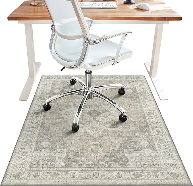 36"x48" Office Chair Mat for Hardwood Tile Floor, Under Desk Carpet Protector by BESBLEE