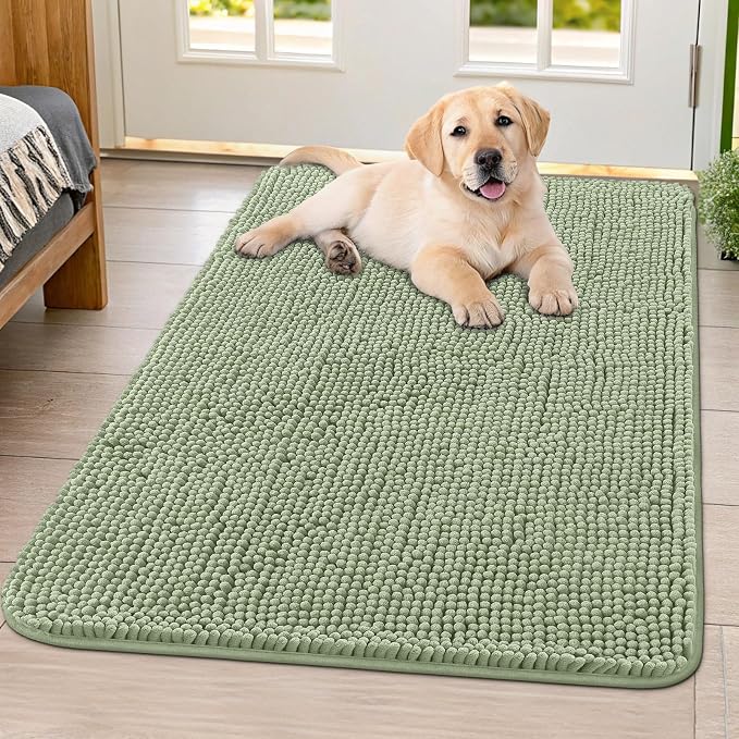 Smiry Dog Door Mat for Muddy Paws 40x32, Absorbent Dirt Trapper, Non-Slip by Smiry