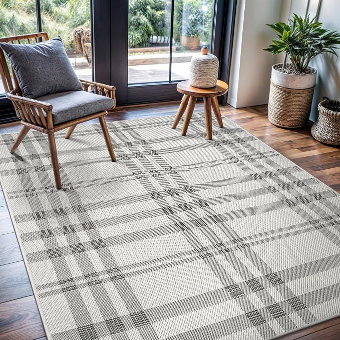 CAMILSON Easy Jute Rug 5x7, Indoor Outdoor Off-White Color Fiber Area Rugs by CAMILSONIndoorOutdoorAreaRugs