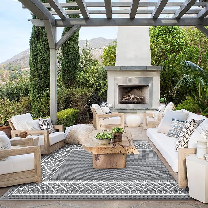 GENIMO Outdoor Rug Waterproof for Patio, Camping Outside Mat for Outdoor Decor - Image 2