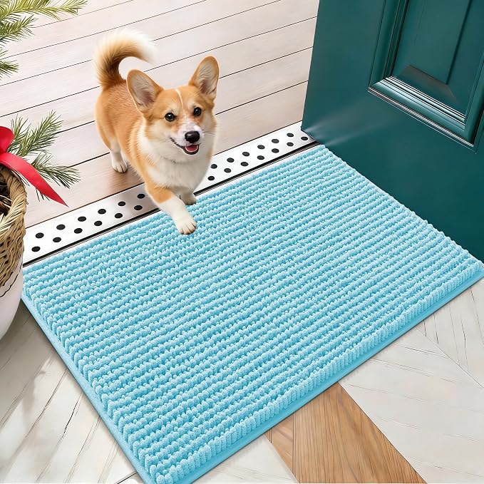 OLANLY Dog Door Mat for Muddy Paws 24x16, Ultra Absorbent Chenille Mud Doormat by OLANLY