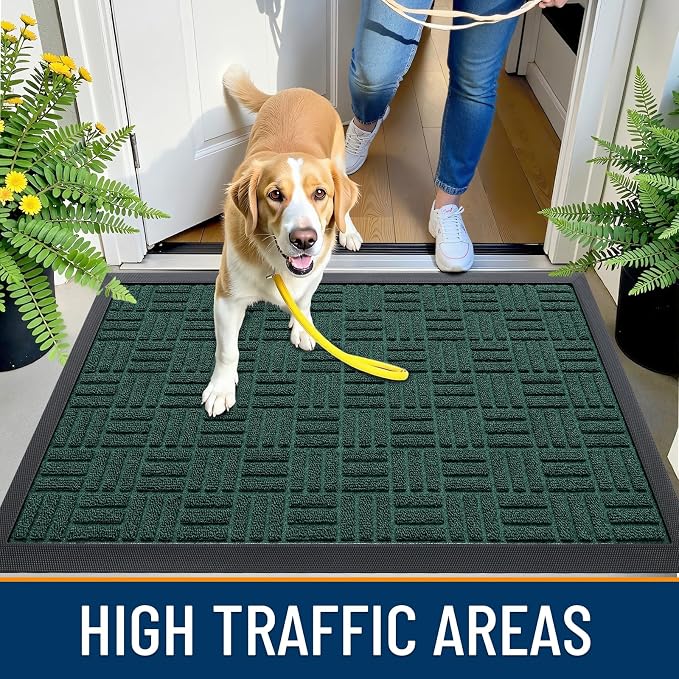 OLANLY Front Door Mat Outside Entrance 33x21, Heavy Duty Sturdy Natural Rubber - Image 5