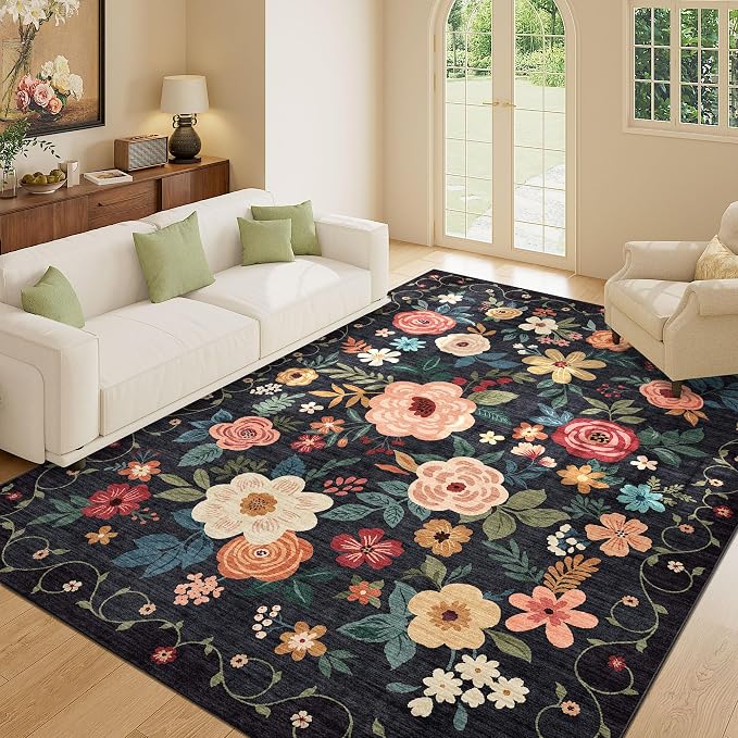 DUKINO 8x10 Area Rug, Floral Rugs - Image 6