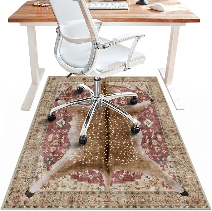 36"x60" Office Chair Mat for Hardwood Tile Floor, Under Desk Carpet Protector by BESBLEE