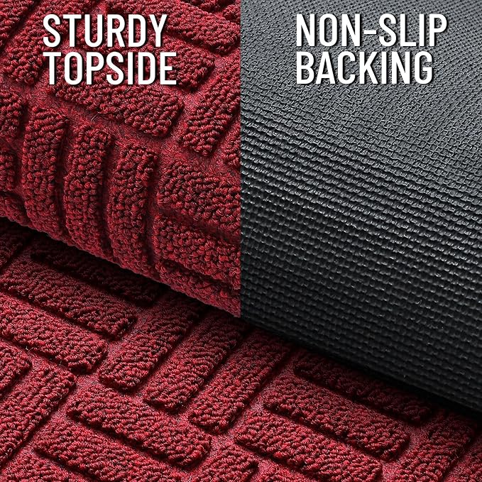 OLANLY Front Door Mat Outside Entrance 47x17, Heavy Duty Sturdy Natural Rubber - Image 3