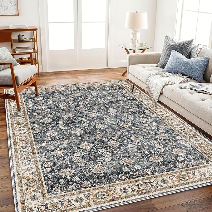 CHAMPLANT Area Rug 6'x9' Washable Vintage Traditional Floor Cover Thin Retro by CHAMPLANT