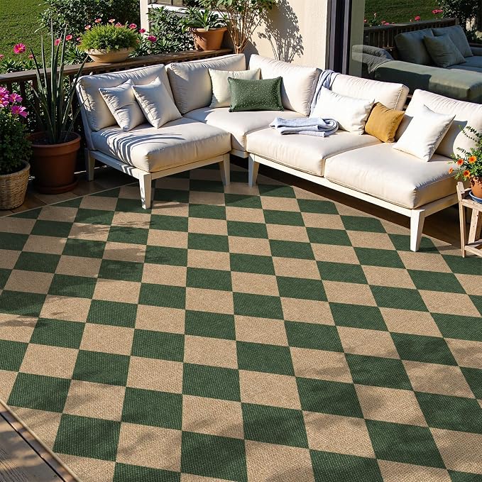 Lahome Colette Checkered Washable Rugs 8x10, Easy Jute Rug - Image 8